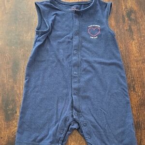 Cat & Jack Blue and Red Bodysuit Sleeveless Snap Closure